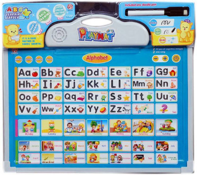 

Emob 2 in 1 Playmat Kids Educational Learning Tablet With Letter Spelling, Words and Rewritable White-Board(Multicolor)