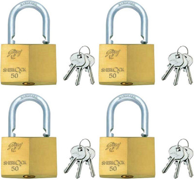 

Godrej sherlock 50mm lock (pack of 2) Padlock(Gold)