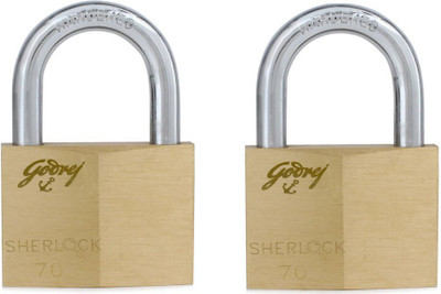 

Godrej SHERLOCK 70MM LOCK (PACK OF 2) Padlock(Gold)
