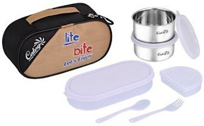 

calvy lite bite 3 Containers Lunch Box(450 ml), Multicolor