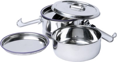 

VISHNU LEAK PROOF DOUBLE DECKER 2 Containers Lunch Box(750 ml), Steel