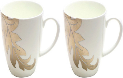 

TATA CERAMICS BA accanthus set of 2 Ceramic Mug(40 ml, Pack of 2), White