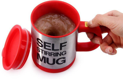 

Jazam Self Stirring AG267 Stainless Steel Mug(250 ml), Red