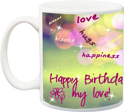 

ME&YOU Gift for Husband/Wife/Boyfriend/Girlfriend/lover;Love hugs Happiness Happy birthday my Love Beautiful HD Print Ceramic Mug(325 ml), Multicolor