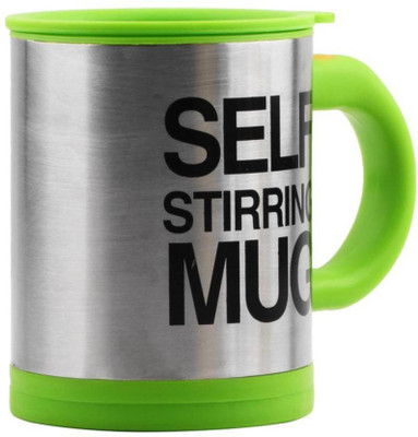 

Kitchen Hub Automatic Self Stirring Coffee Plastic Stainless Steel Mug(350 ml), Green