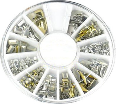 

Azzuro 120 Pcs 6 styles Metallic Rhinestones Nailart 3D Decoration wheel(Gold/Silver)