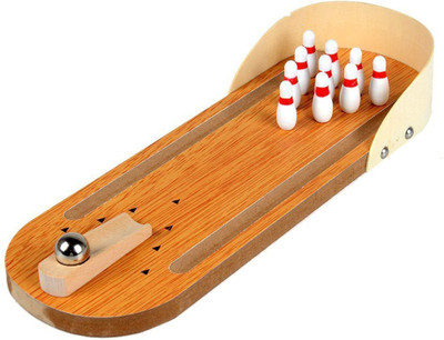 

Trinkets & More - Wooden Miniature Bowling Ball | Adults Stress Relief | Interactive Indoor Games | Best Gift for Adults and Kids(Multicolor)