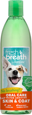 

Tropiclean Fresh Breath Water Additive Plus Skin/Coat Mint Cologne(475 ml)