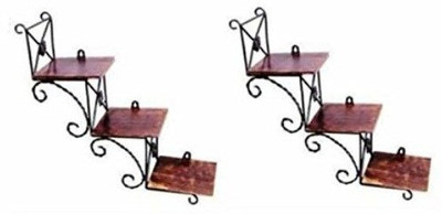 

Desi Karigar Wooden, Iron Wall Shelf(Number of Shelves - 2)