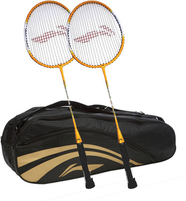 

Li-Ning XP Smash 710 2Pc + 1 Pc 2 in 1 Thermal Double Belt Bag Color Black Combo Multicolor Strung Badminton Racquet(S2, 85 g)