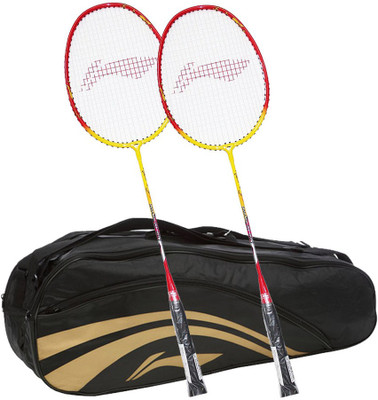

Li-Ning XP Smash 807 2Pc + 1 Pc 2 in 1 Thermal Double Belt Bag Color Black Combo Multicolor Strung Badminton Racquet(S2, 85 g)