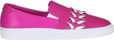 Puma Basket Slip on Cut out Wn's Casual Shoes For Women(Pink, White, Ultra magenta-ultra magenta