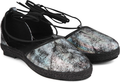 Chemistry Ankle Tie Strap Espadrilles For Women(Black