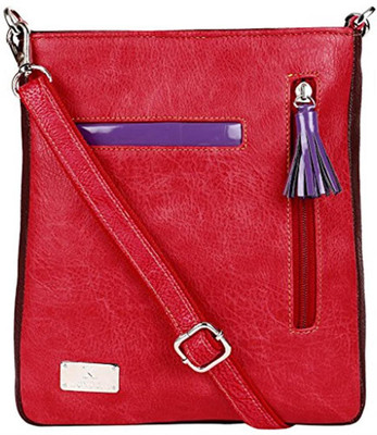 

K London Women Casual Red Leatherette Sling Bag