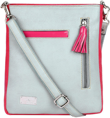 

K London Women Casual Grey Leatherette Sling Bag