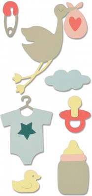 

SIZZIX Thinlits Die Set 13PK - New Baby 661704 new baby Stencil(Pack of 13, baby)