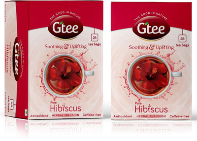 GTEE GTEE Hibiscus Tea Bags- 25 Tea bags(2 PACKS) Hibiscus Herbal Infusion Bags Box(50 Sachets)