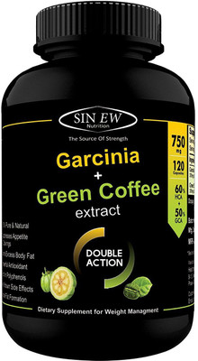 

Sinew Nutrition Weight Loss Combo (Garcinia Cambogia & Green Coffee Bean Extract) 120 Caps(750 mg)