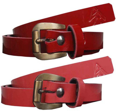 

Sondagar Arts Women Casual, Party, Formal, Evening Red, Pink Artificial Leather Belt, Multi