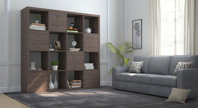 

Urban Ladder Boeberg Engineered Wood Semi-Open Book Shelf(Finish Color - Dark Walnut)