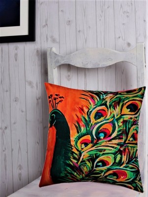 BELIVE-ME Abstract Cushions Cover(40.64 cm*40.64 cm, Green, Orange) at flipkart