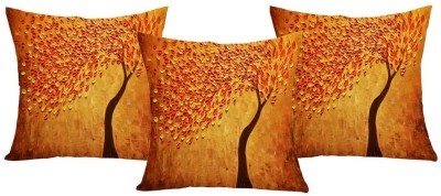 Belive-Me Printed Cushions Cover(Pack of 3, 40.64 cm*40.64 cm, Orange, Yellow)