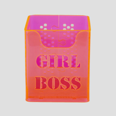 

LOOK WHAT HAPPENED 2 Compartments Acrylic Look What Happened - GirlBoss Pen stand(Pink)