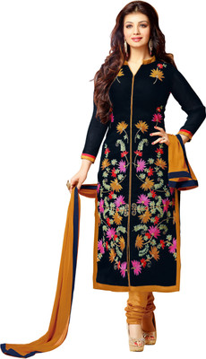 

Jiya Chanderi Self Design, Embroidered Salwar Suit Dupatta Material(Un-stitched), Blue;orange
