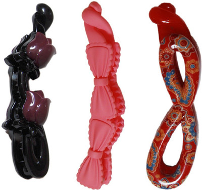 

FNB COMBO OF 3 MULTICOLOR HAIR CLIP Banana Clip(Multicolor)