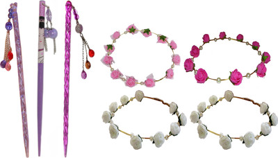 

Sanskruti Juda Stick with Tiara Hair Accessory Set(Multicolor)