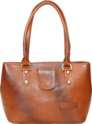 ARMAAN LEATHER Hand-held Bag(Brown, Tan)