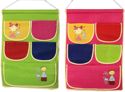 

FULLHOUZ Fabric 5 Pocket Hanging Accessories Organizer( )