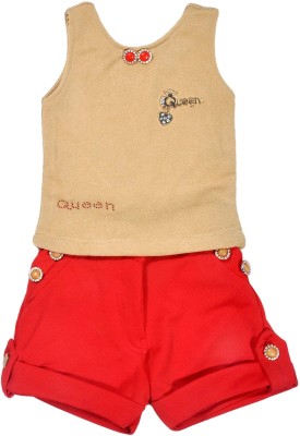 

Hey Baby Girls Party(Festive) Top Shorts(Beige