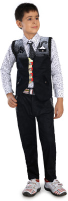 APPOLLO Boys Party(Festive) Dress Shirt, Pant, Jacket, Tie(Multicolor