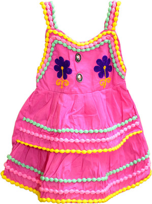 

Tyra Girls Midi/Knee Length Casual Dress(Pink, Sleeveless