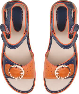 

Beanz Girls Buckle Strappy Sandals(Blue, Navy::beige