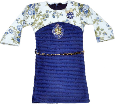 

Hey Baby Baby Girls Casual Cotton Polyester Viscose Blend Top(Blue, Pack of 1