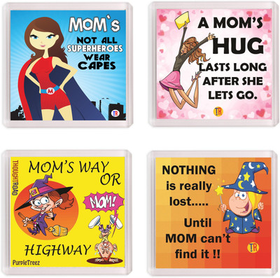 

Thoughtroad MOMS WAY HUG Fridge Magnet Pack of 4