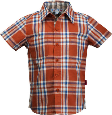 

Beanie Bugs Boy's Checkered Casual Brown Shirt