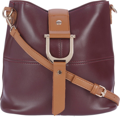 

Fur Jaden Women Formal Maroon PU Sling Bag