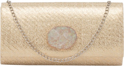 

Tarusa Women Evening/Party Gold Cotton Sling Bag