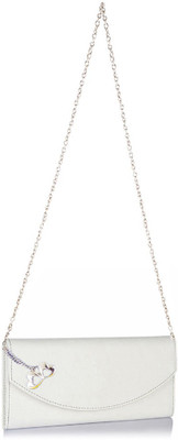 

Anglopanglo Women Evening/Party White PU Sling Bag