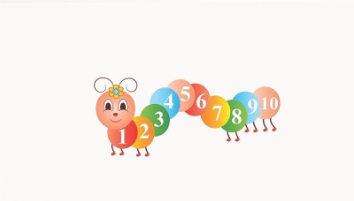 Asmi Collections 75 cm Cute Counting Caterpillar Removable Sticker(Pack of 1)