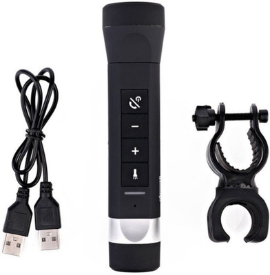 

VibeX ® Protable Bluetooth Speaker With LED FM Radio MP3 Player Power Bank Torch(Black : Rechargeable)