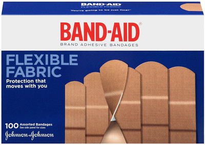 

Band-Aid Brand Flexible Fabric Adhesive Bandages, Assorted Sizes, 100 Count Adhesive Band Aid(Set of 100)