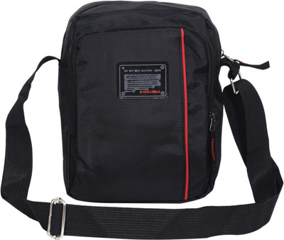 

SRI Polyester Crossbody Shoulder Side Bag/ Sling Bag -BLACK Multipurpose Bag(Black, 10 inch)