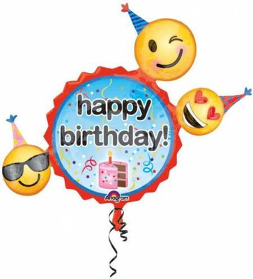 

Anagram Printed 36" EMOTICONS BIRTHDAY WISHES Balloon(Multicolor, Pack of 1)