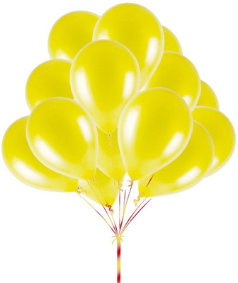 PartyballoonsHK Solid Metallic Yellow Balloon(Yellow, Pack of 1)