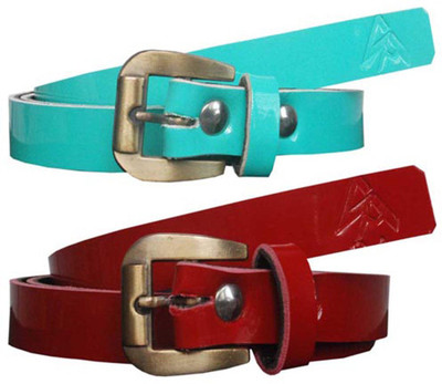 

Sondagar Arts Women Casual, Party, Formal, Evening Green, Red Artificial Leather Belt, Multi