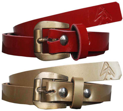 

Sondagar Arts Women Casual, Party, Formal, Evening Red, Gold Artificial Leather Belt, Multi